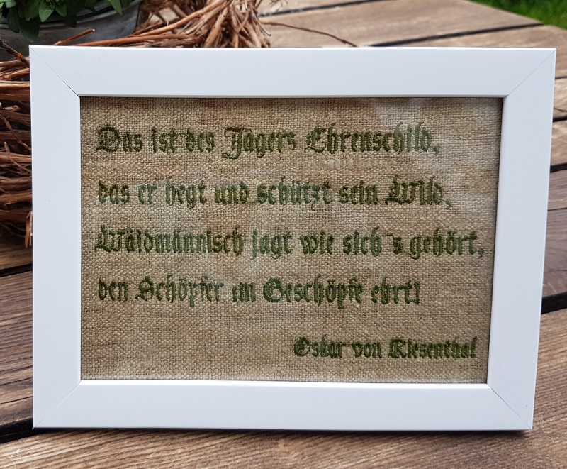 Jägerspruch | Martina's Nähstüberl KEJO-Weisat | WAIDLER.SHOP