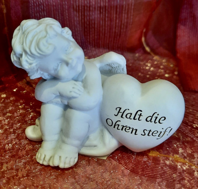Wunderschöner Engel mit Spruch &quot;Halt die Ohren steif&quot;, H ca. 6 cm Geschenke &amp; schöner Wohnen